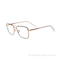 Passen Sie Logo Double Bridge Full Rim Metal Optical Frames Gläses an